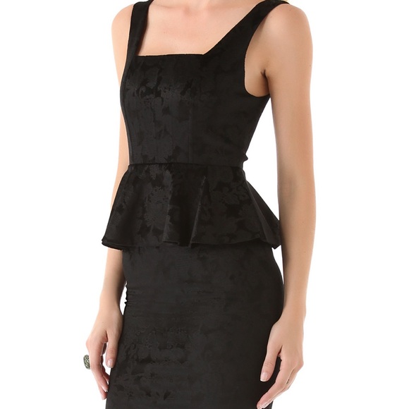Alice + Olivia - Black Peplum Dress - Picture 1 of 11